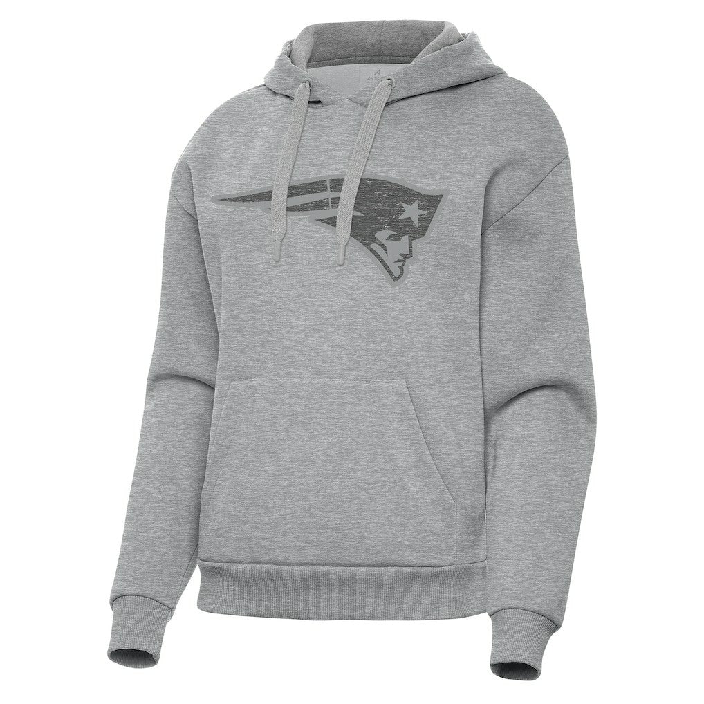 New England Patriots Antigua Women's Victory Hoodie - Heather Gray Hoodies