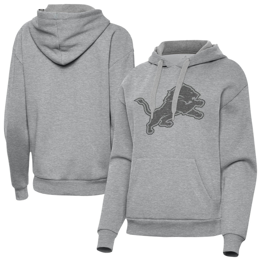 Detroit Lions Antigua Women's Victory Hoodie - Heather Gray Hoodies