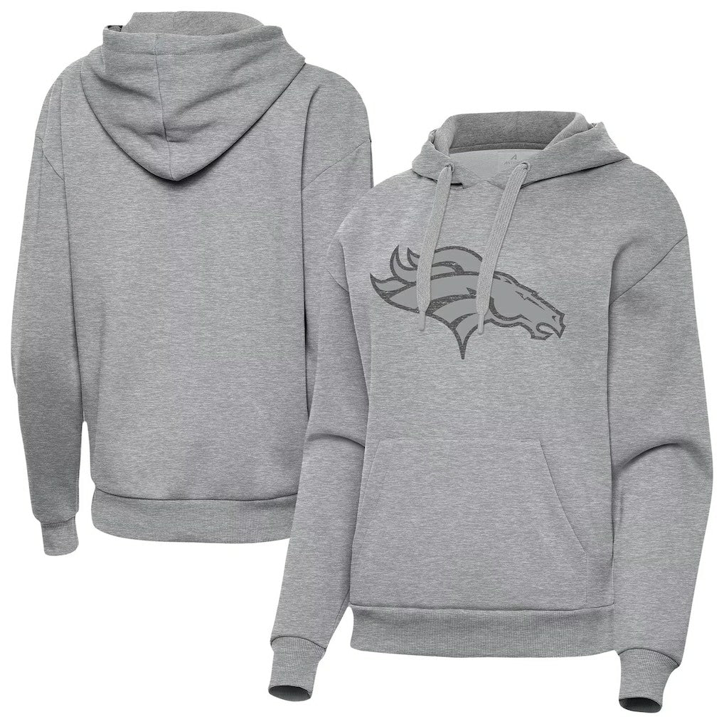 Denver Broncos Antigua Women's Victory Hoodie - Heather Gray Hoodies