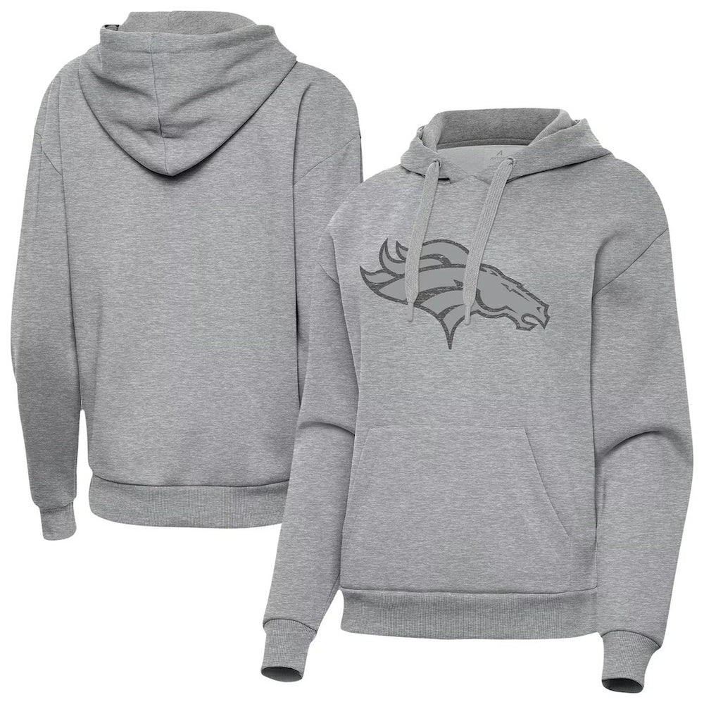 Denver Broncos Antigua Women's Victory Hoodie - Heather Gray Hoodies