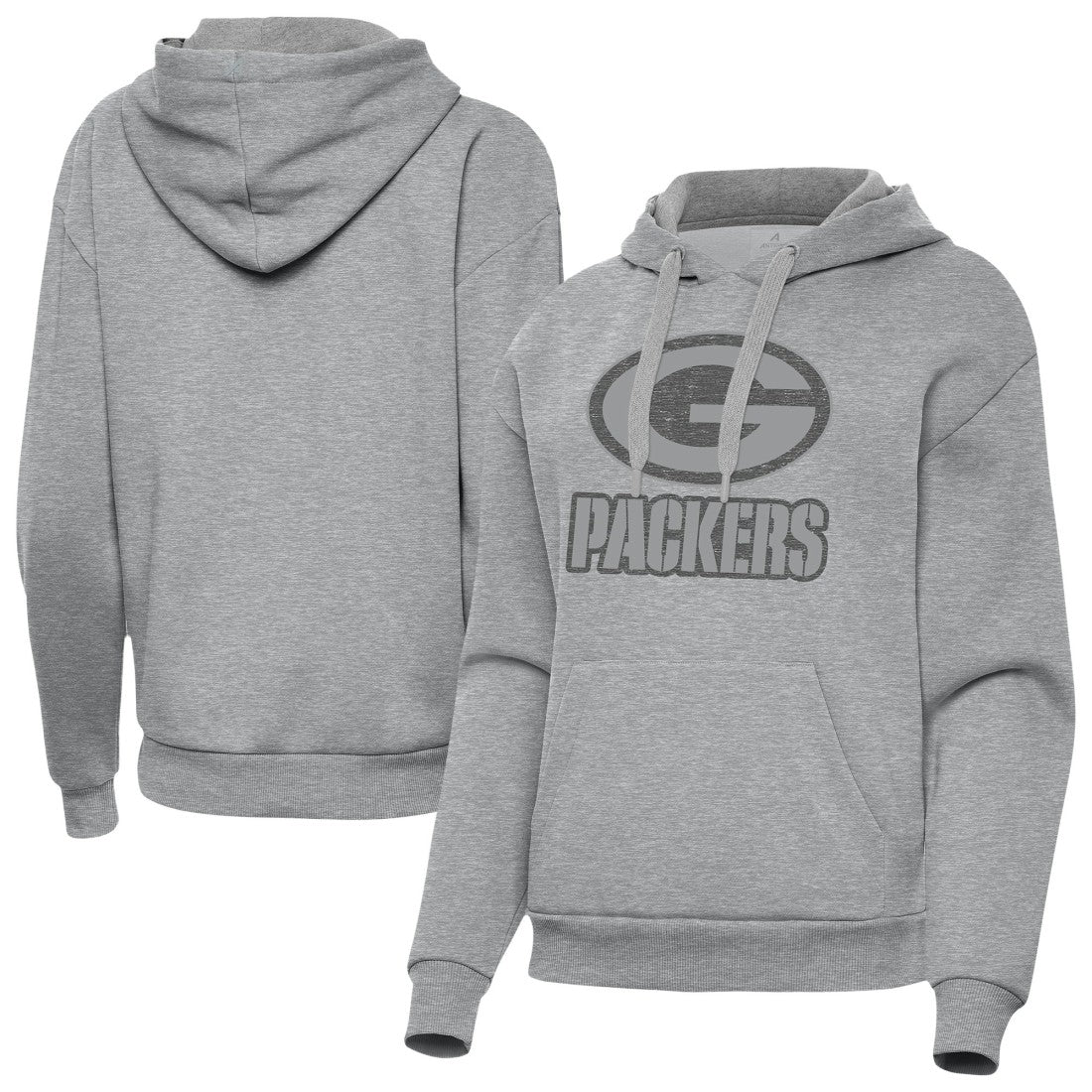 Green Bay Packers Antigua Women's Victory Hoodie - Heather Gray Hoodies