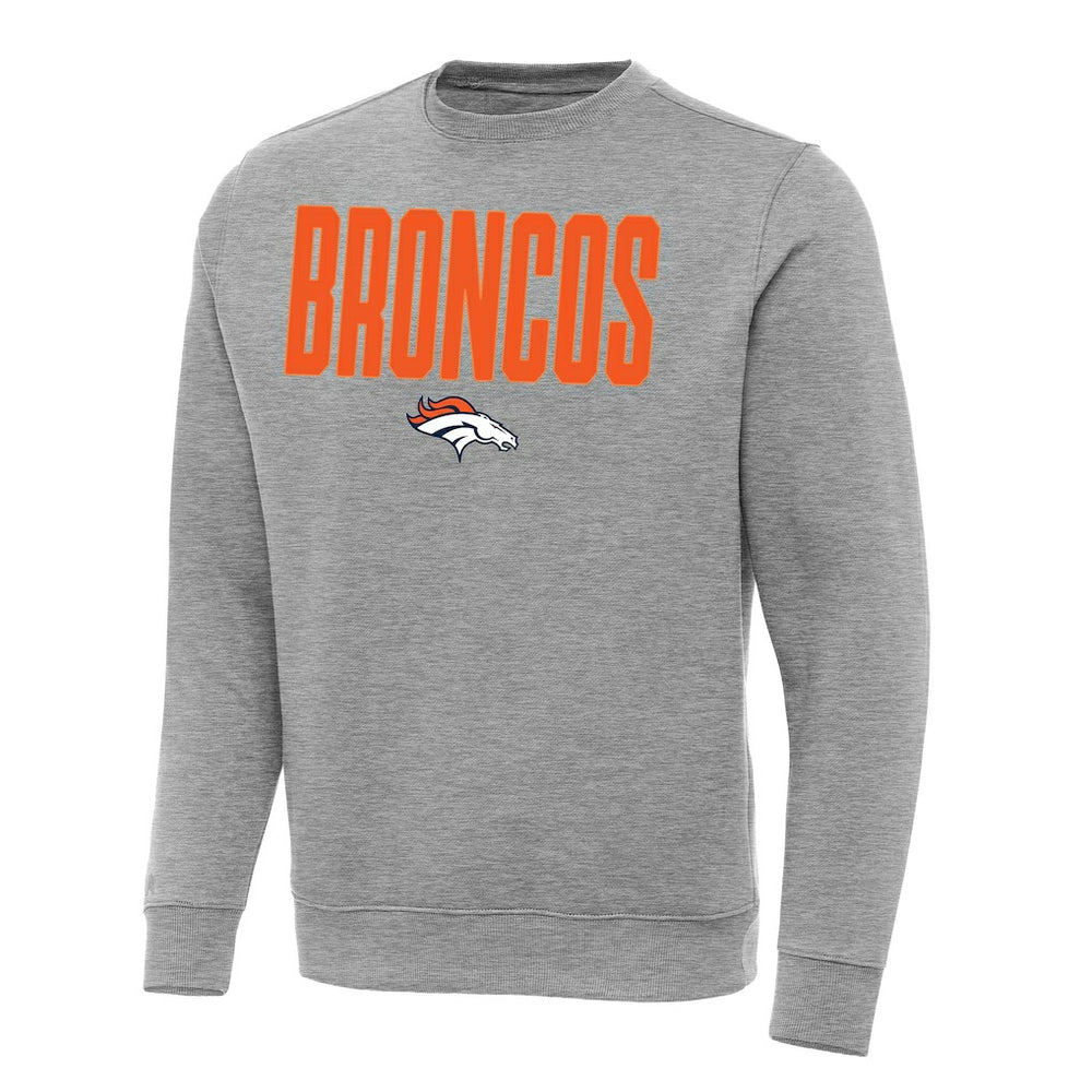 Denver Broncos Antigua Victory Sweatshirt - Heather Gray Sweatshirts