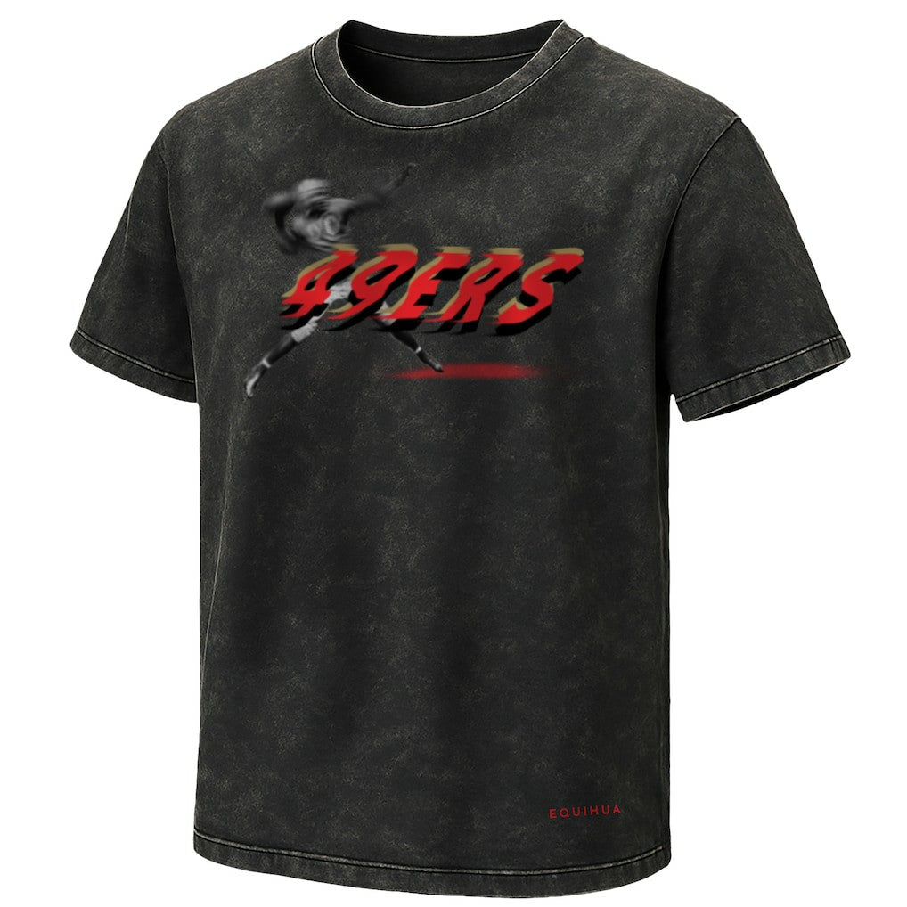 San Francisco 49ers EQUIHUA Retro T-Shirt - Black T-shirts