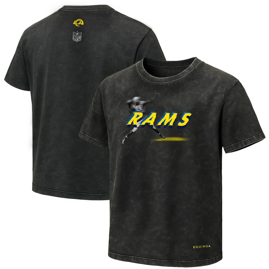 Los Angeles Rams EQUIHUA Retro T-Shirt - Black T-shirts