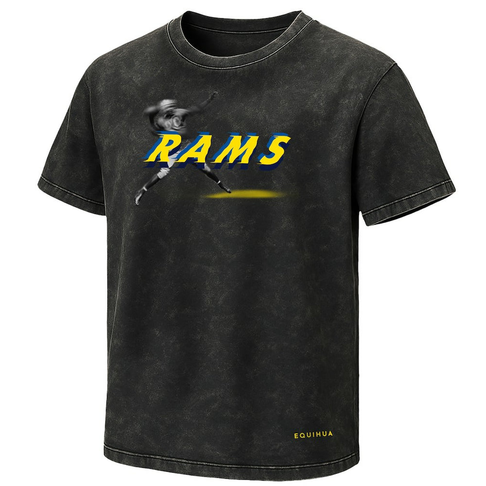 Los Angeles Rams EQUIHUA Retro T-Shirt - Black T-shirts