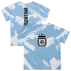 Argentina National Team Vive La Fete Youth Paint Brush T-Shirt Light Blue