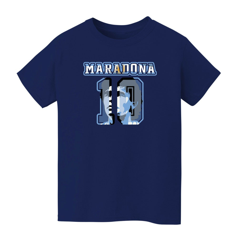 Diego Maradona Argentina National Team Vive La Fete Youth Name & Number T-Shirt Navy