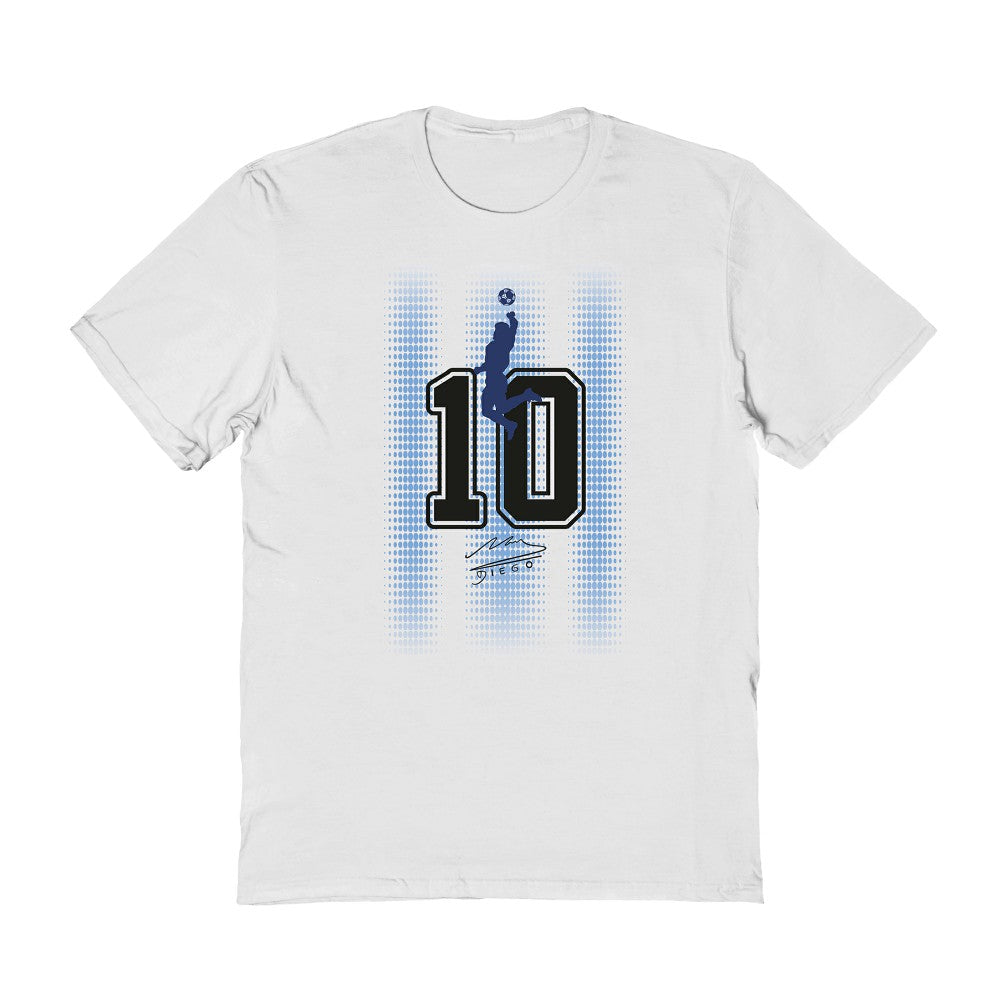 Diego Maradona Argentina National Team Vive La Fete Women's Number & Signature T-Shirt White