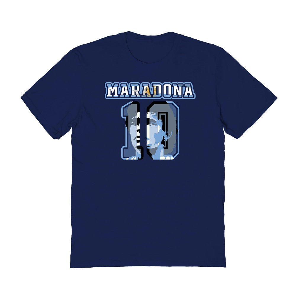 Diego Maradona Argentina National Team Vive La Fete Name & Number T-Shirt Navy