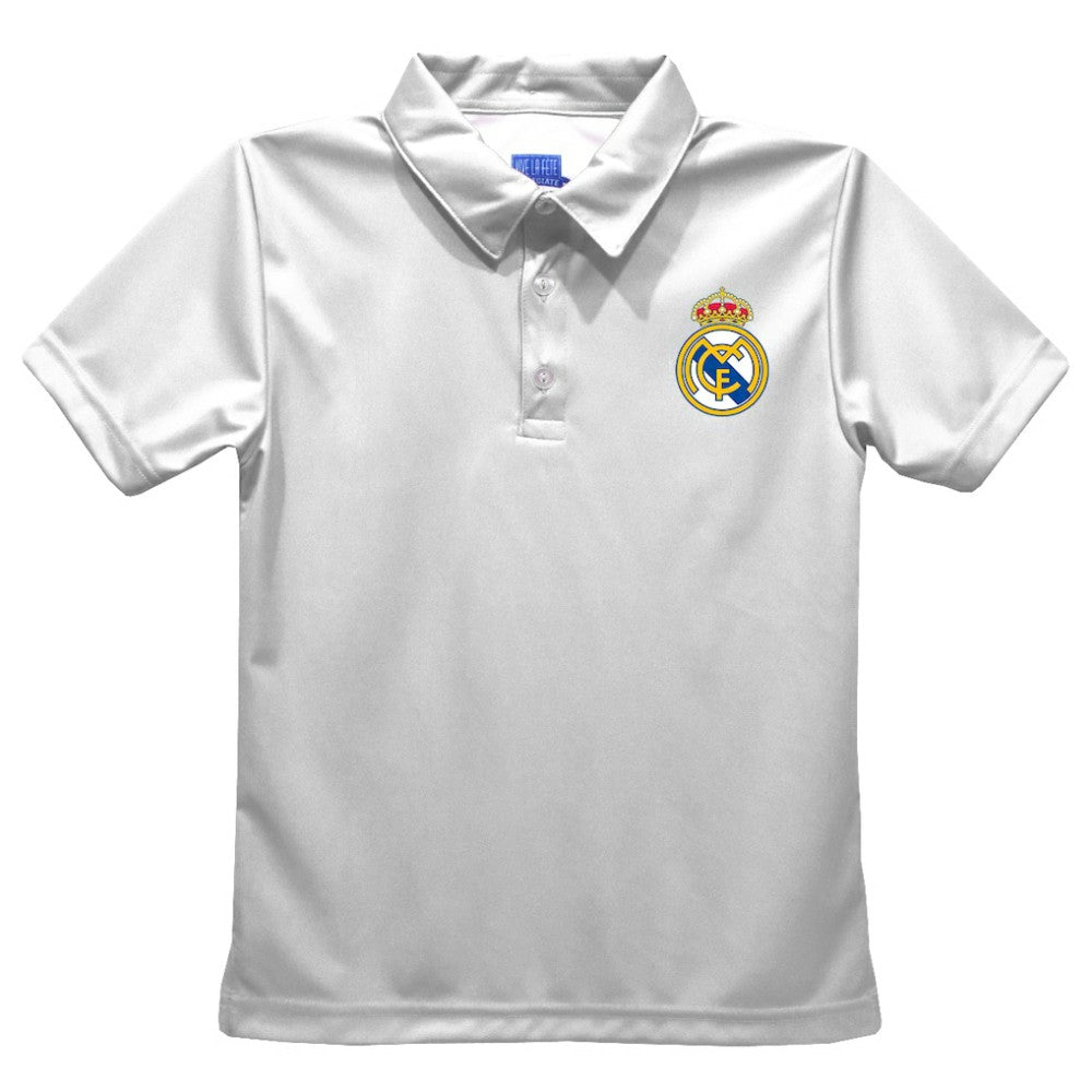 Real Madrid Vive La Fete Youth Solid Polo White
