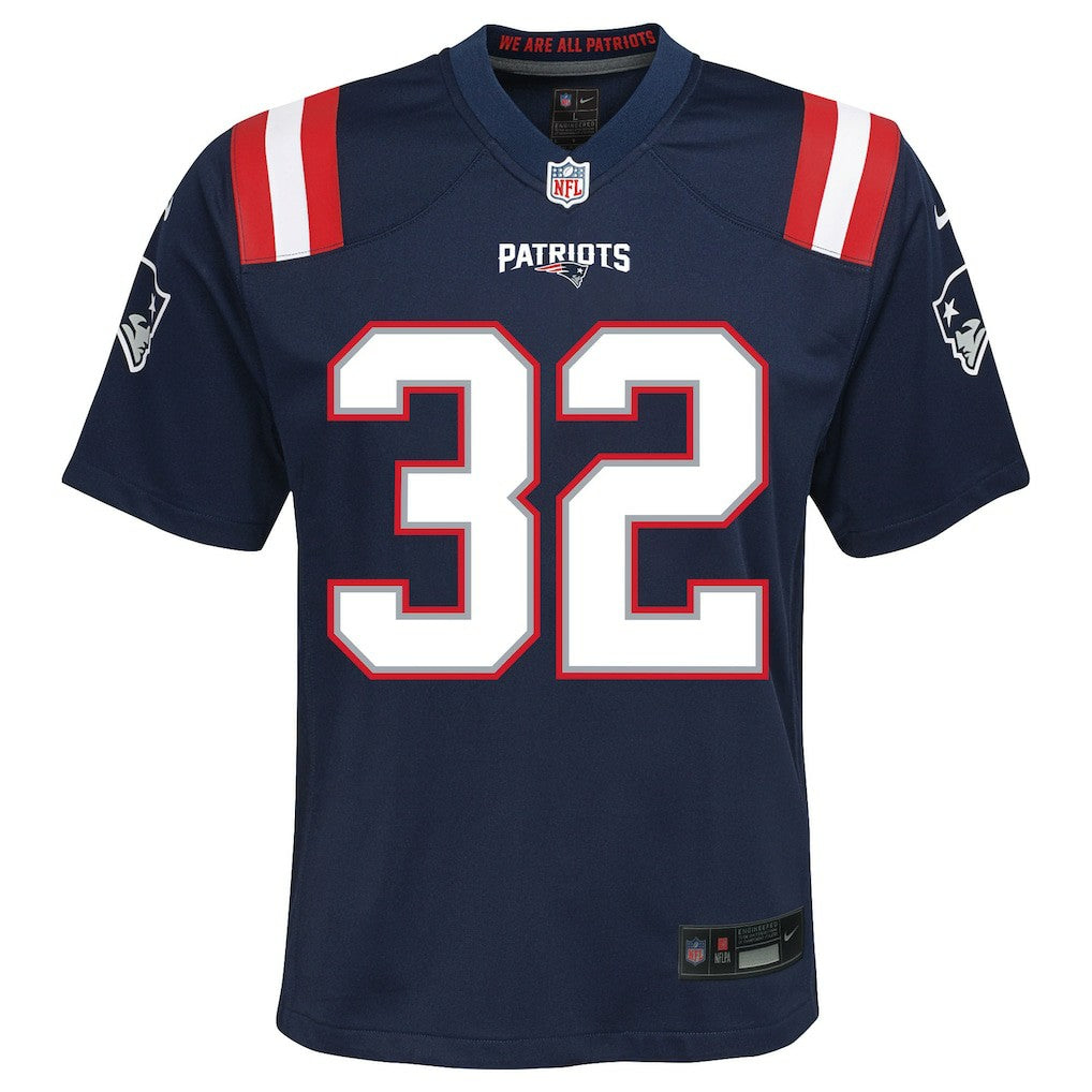 TreVeyon Henderson New England Patriots Youth Team Game Jersey - Navy Jerseys