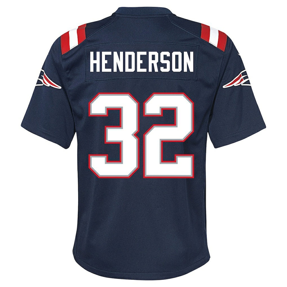 TreVeyon Henderson New England Patriots Youth Team Game Jersey - Navy Jerseys