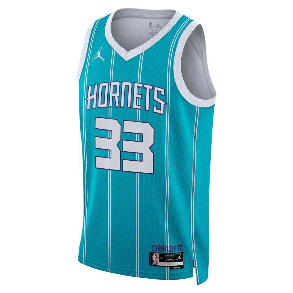 Liam McNeeley Charlotte Hornets Jordan Brand Unisex Swingman Jersey Teal Icon Edition
