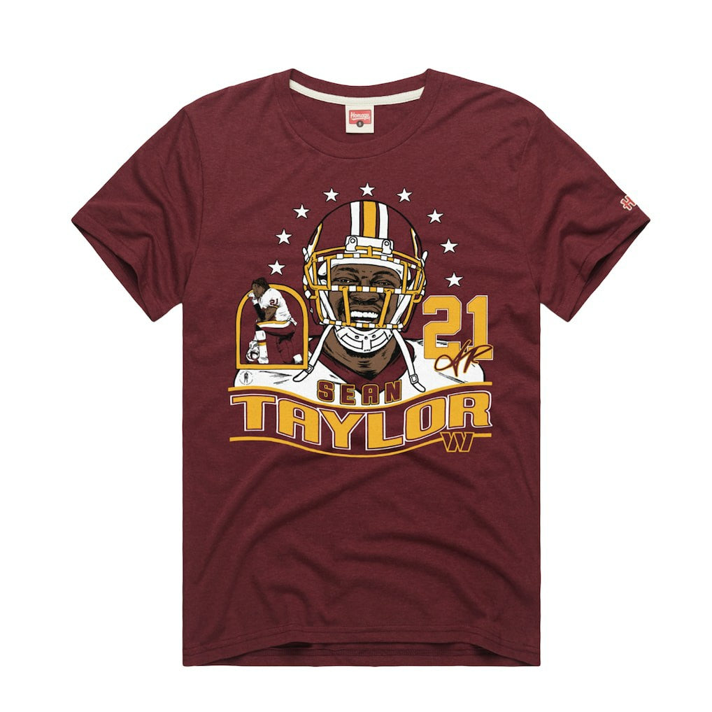 Sean Taylor Washington Commanders Homage Unisex Retired Player Classic Caricature T-Shirt - Burgundy T-shirts