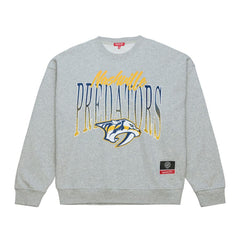 Nashville Predators Mitchell & Ness Women's Hockey Night Sweatshirt - Heather Gray | US 203403309