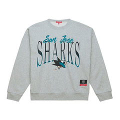 San Jose Sharks Mitchell & Ness Women's Hockey Night Sweatshirt - Heather Gray | US 203403311