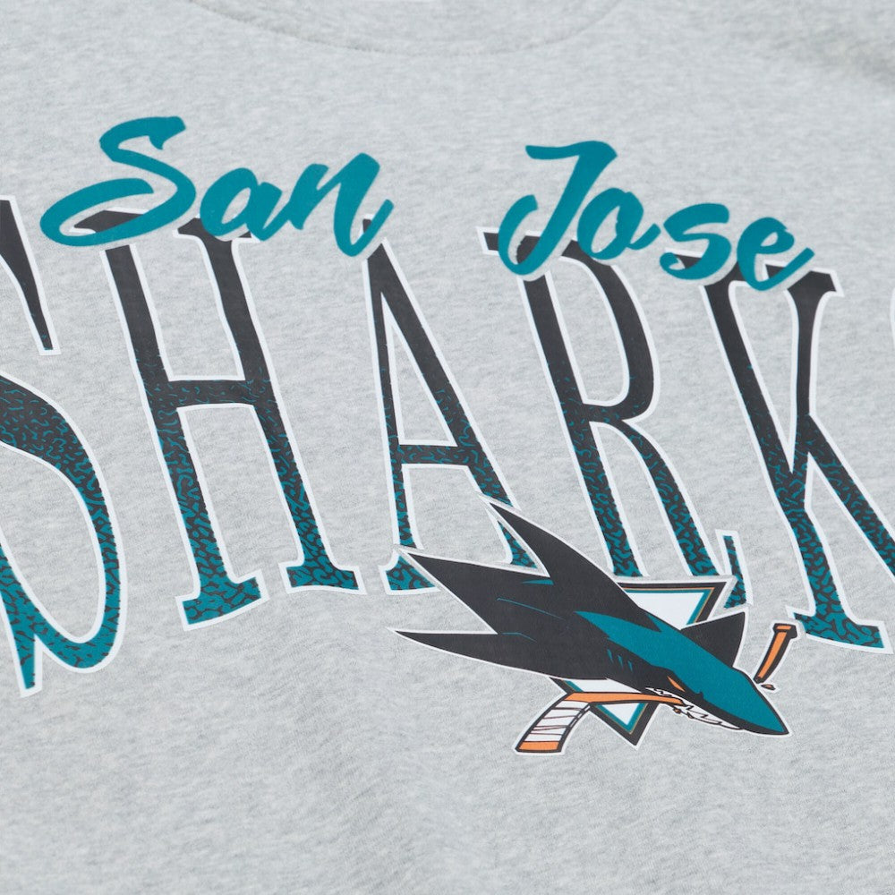 San Jose Sharks Mitchell & Ness Women's Hockey Night Sweatshirt - Heather Gray | US 203403311