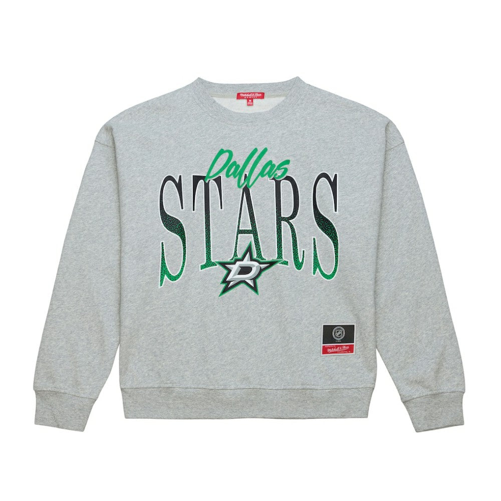 Dallas Stars Mitchell & Ness Women's Hockey Night Sweatshirt - Heather Gray | US 203403320