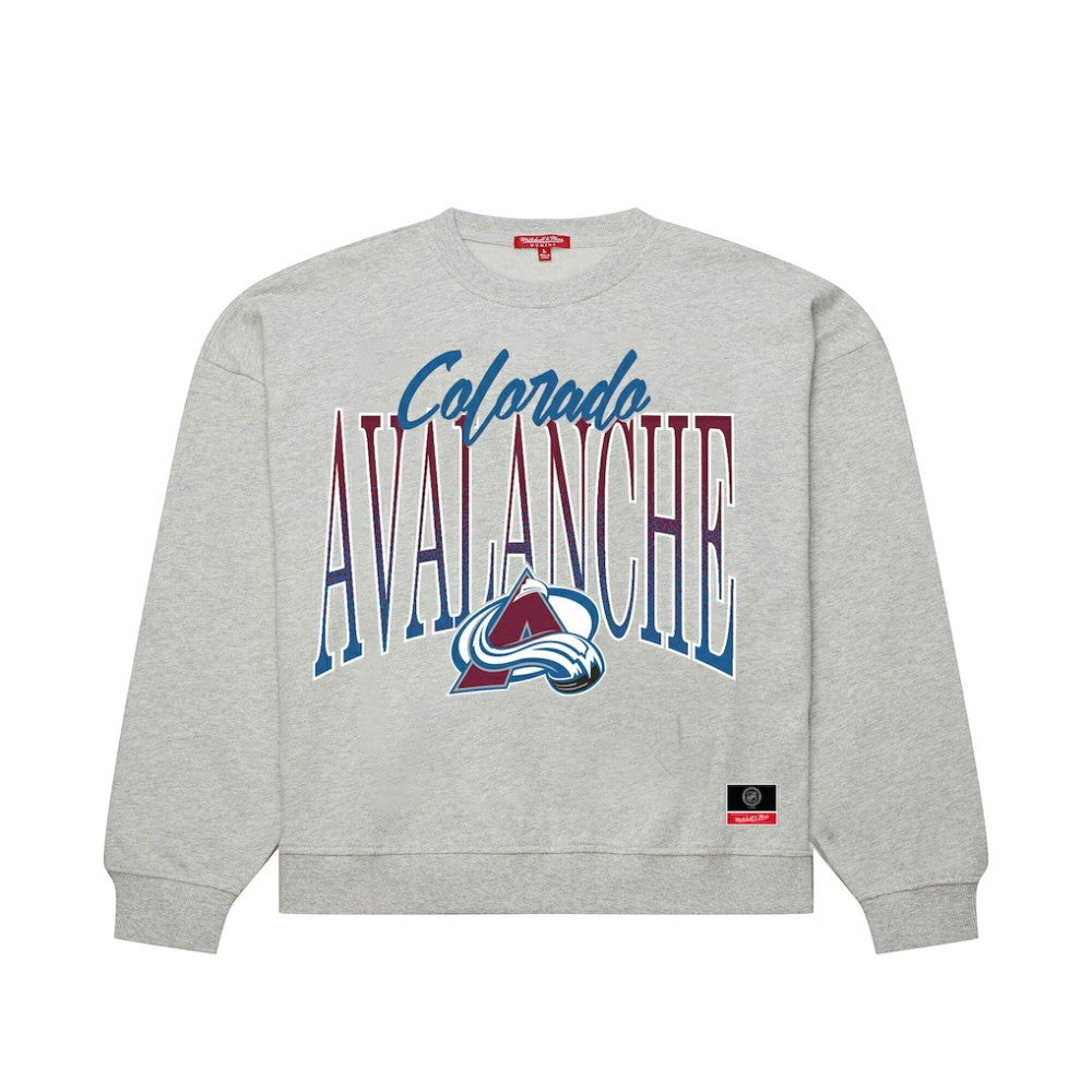 Colorado Avalanche Mitchell & Ness Women's Hockey Night Sweatshirt - Heather Gray | US 203403321