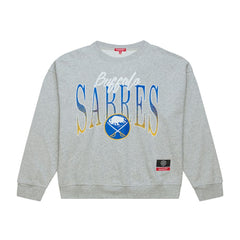 Buffalo Sabres Mitchell & Ness Women's Hockey Night Sweatshirt - Heather Gray | US 203403324