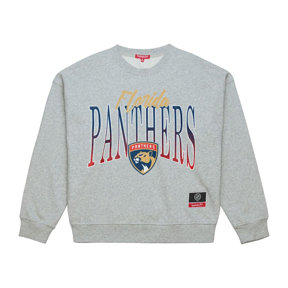 Florida Panthers Mitchell & Ness Women's Hockey Night Sweatshirt - Heather Gray | US 203403327