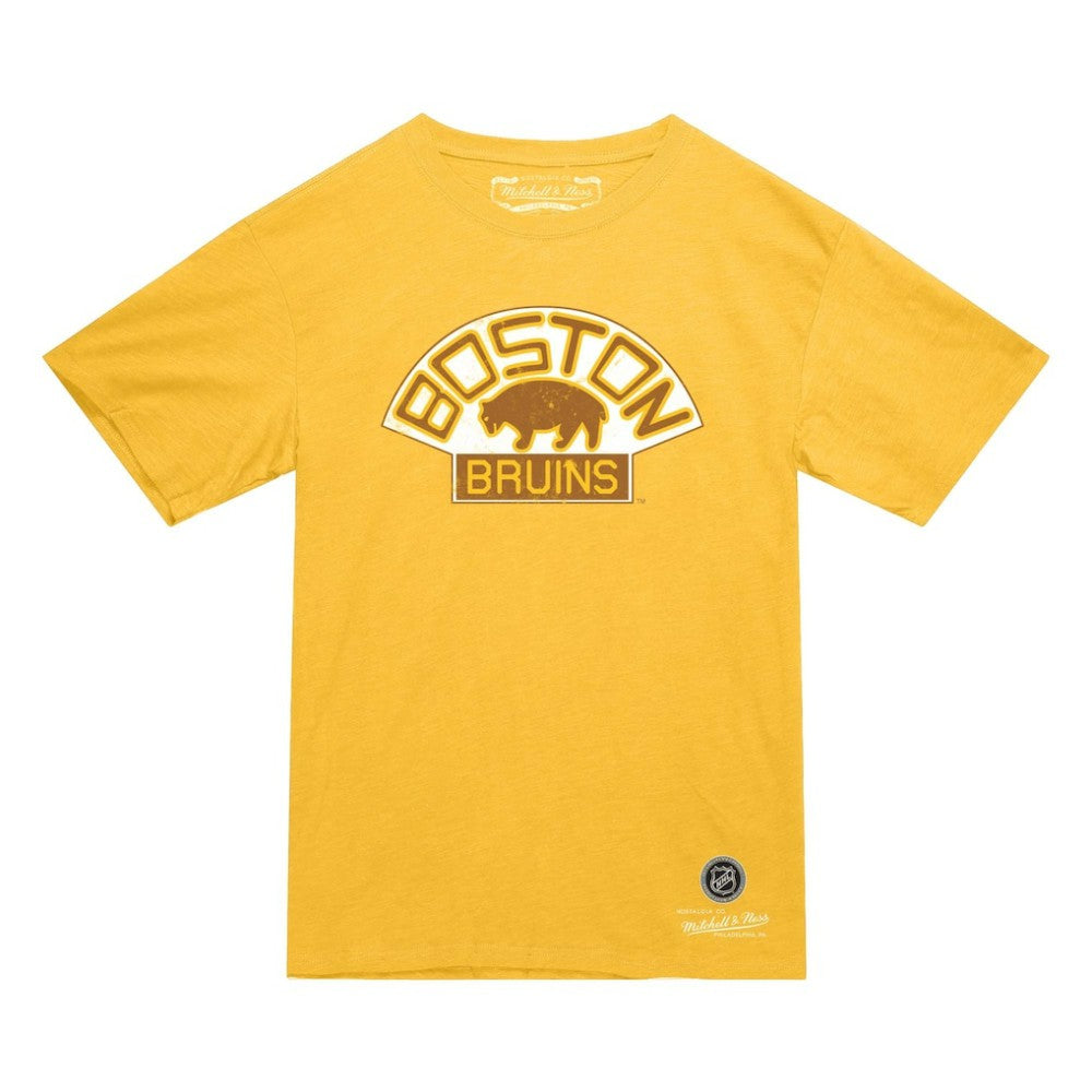 Boston Bruins Mitchell & Ness Heritage T-Shirt - Gold | US 203403345