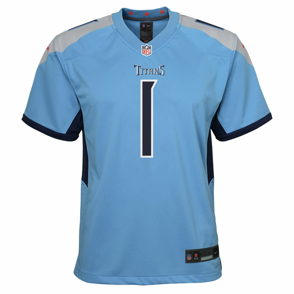 Cameron Ward Tennessee Titans Youth Team Game Jersey - Light Blue Jerseys