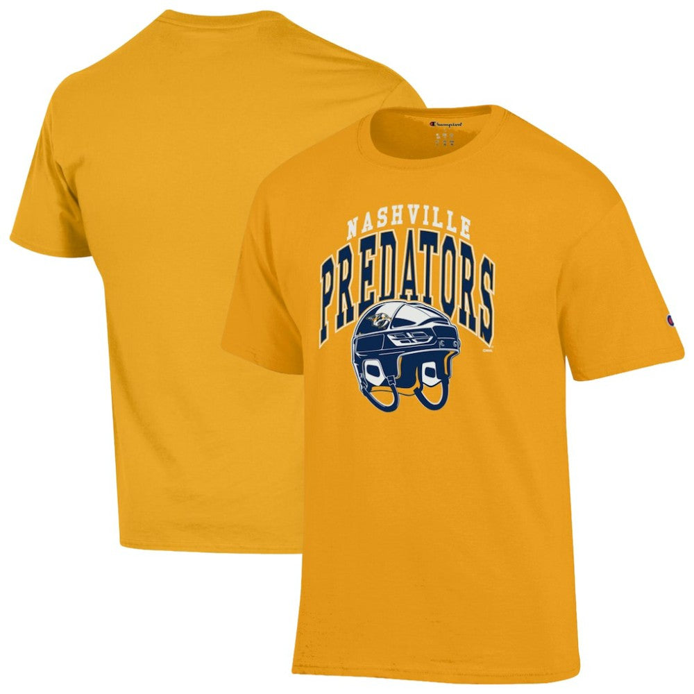 Nashville Predators Champion Helmet T-Shirt - Gold | US 203407101