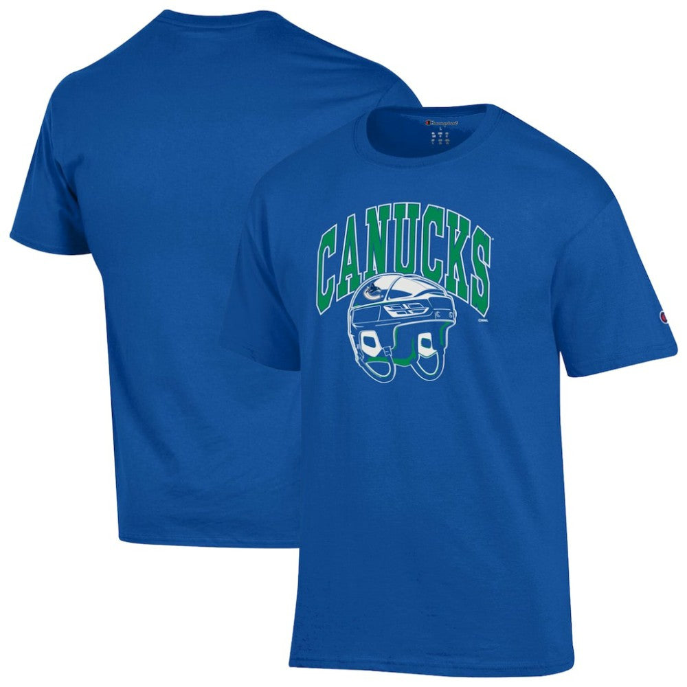 Vancouver Canucks Champion Helmet T-Shirt - Royal | US 203407108