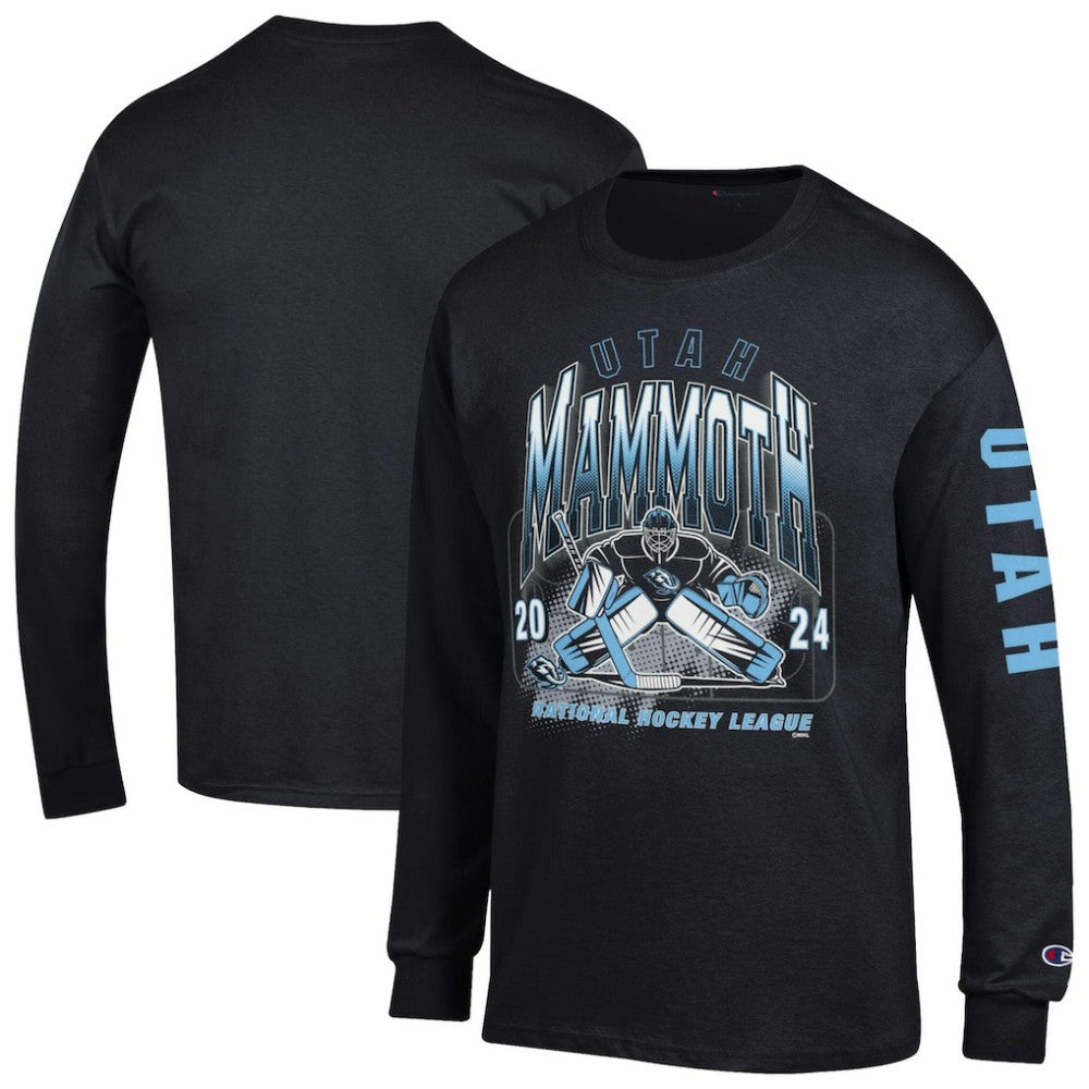 Utah Mammoth Champion Long Sleeve Jersey T-Shirt - Black | US 203407133