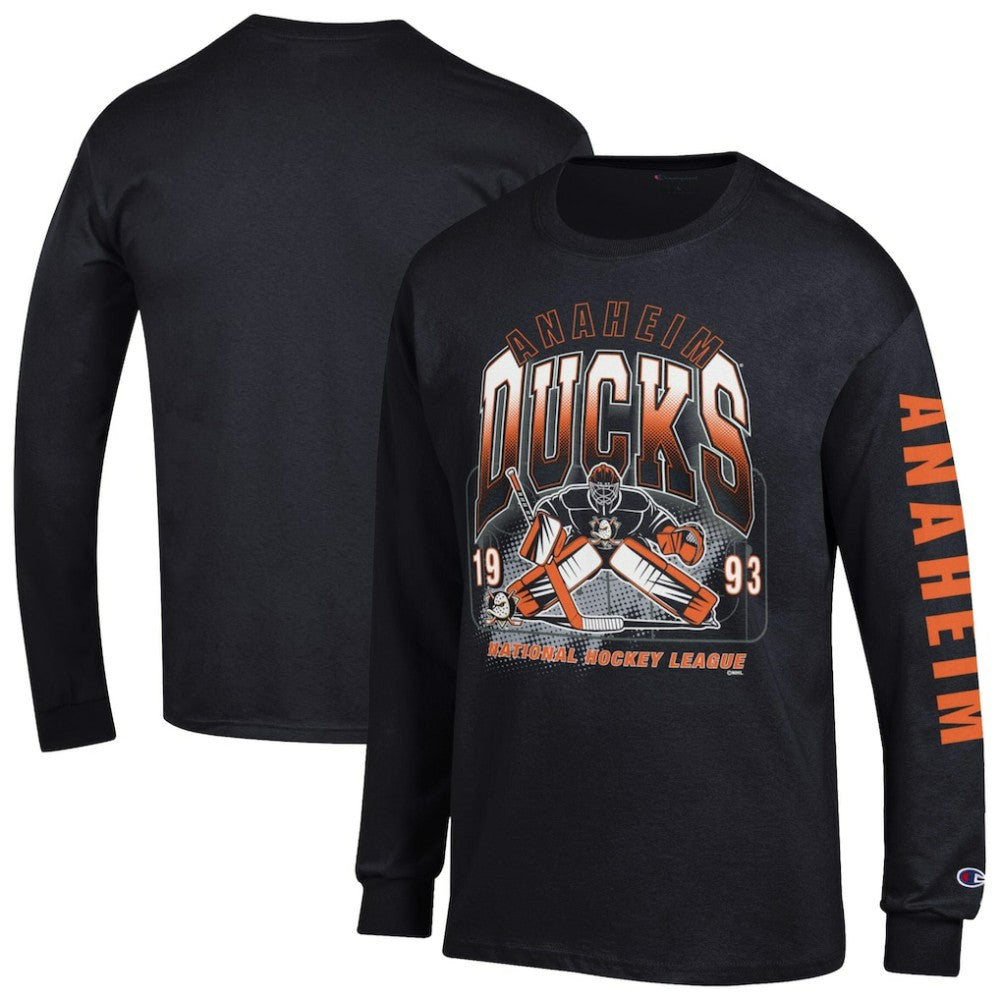Anaheim Ducks Champion Long Sleeve Jersey T-Shirt - Black | US 203407140