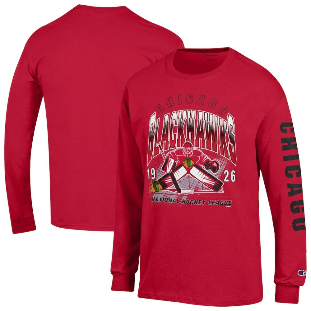 Chicago Blackhawks Champion Long Sleeve Jersey T-Shirt - Red | US 203407149
