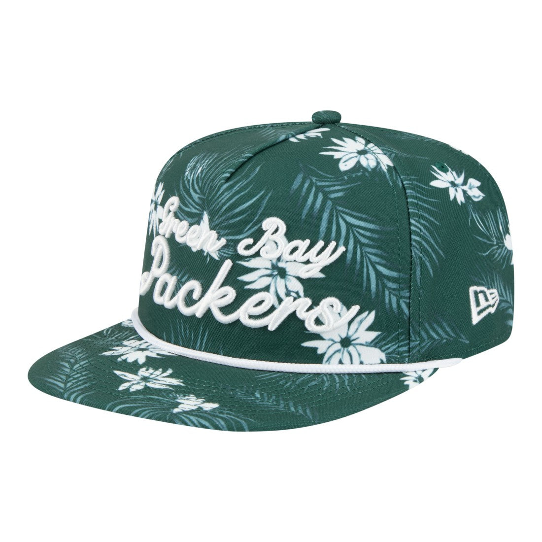 Green Bay Packers New Era Palm Print A-Frame 9FIFTY Snapback Hat - Green Hats