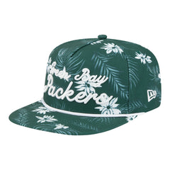 Green Bay Packers New Era Palm Print A-Frame 9FIFTY Snapback Hat - Green Hats