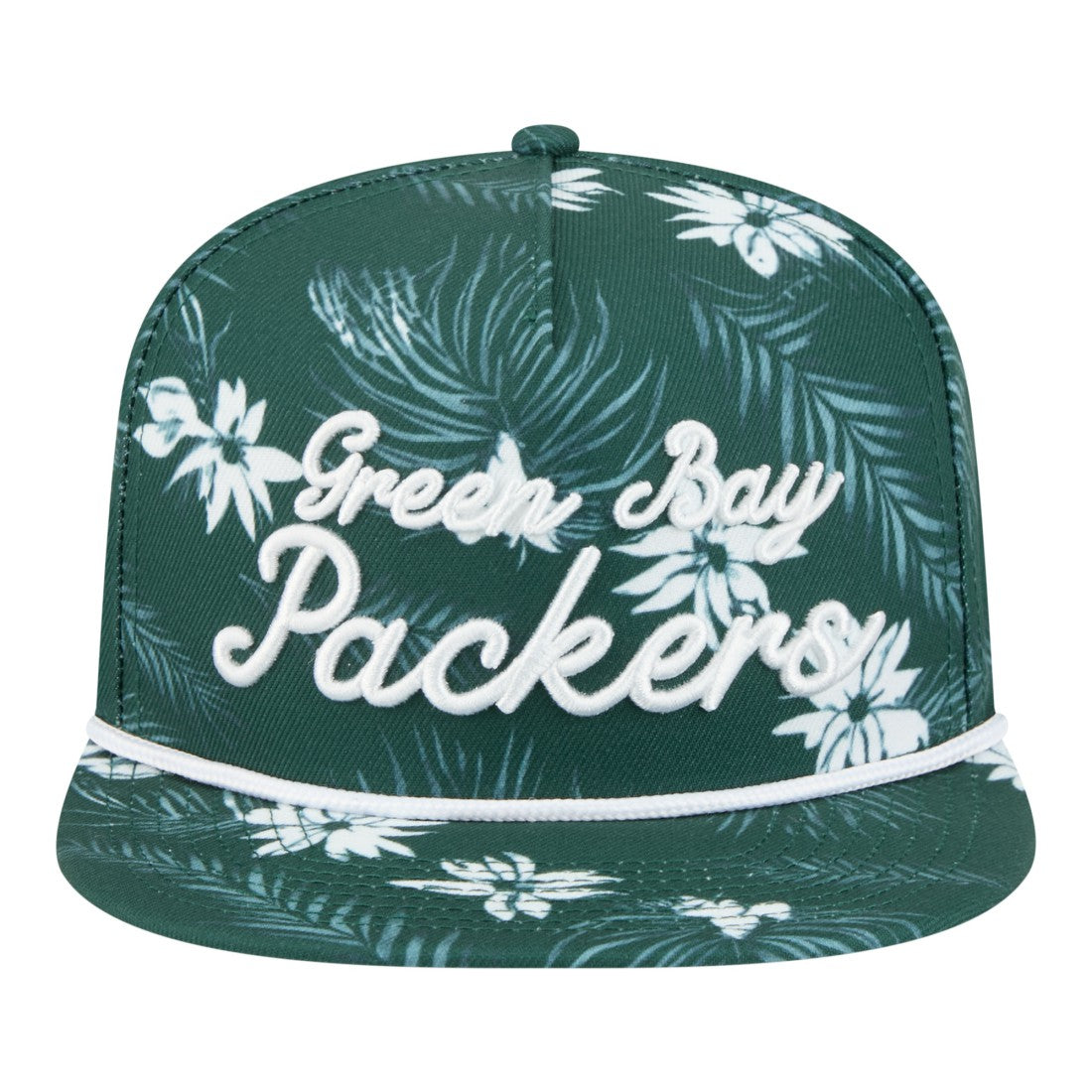 Green Bay Packers New Era Palm Print A-Frame 9FIFTY Snapback Hat - Green Hats