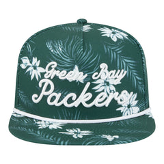 Green Bay Packers New Era Palm Print A-Frame 9FIFTY Snapback Hat - Green Hats