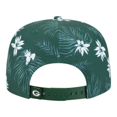 Green Bay Packers New Era Palm Print A-Frame 9FIFTY Snapback Hat - Green Hats