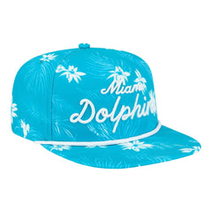 Miami Dolphins New Era Palm Print A-Frame 9FIFTY Snapback Hat - Aqua Hats