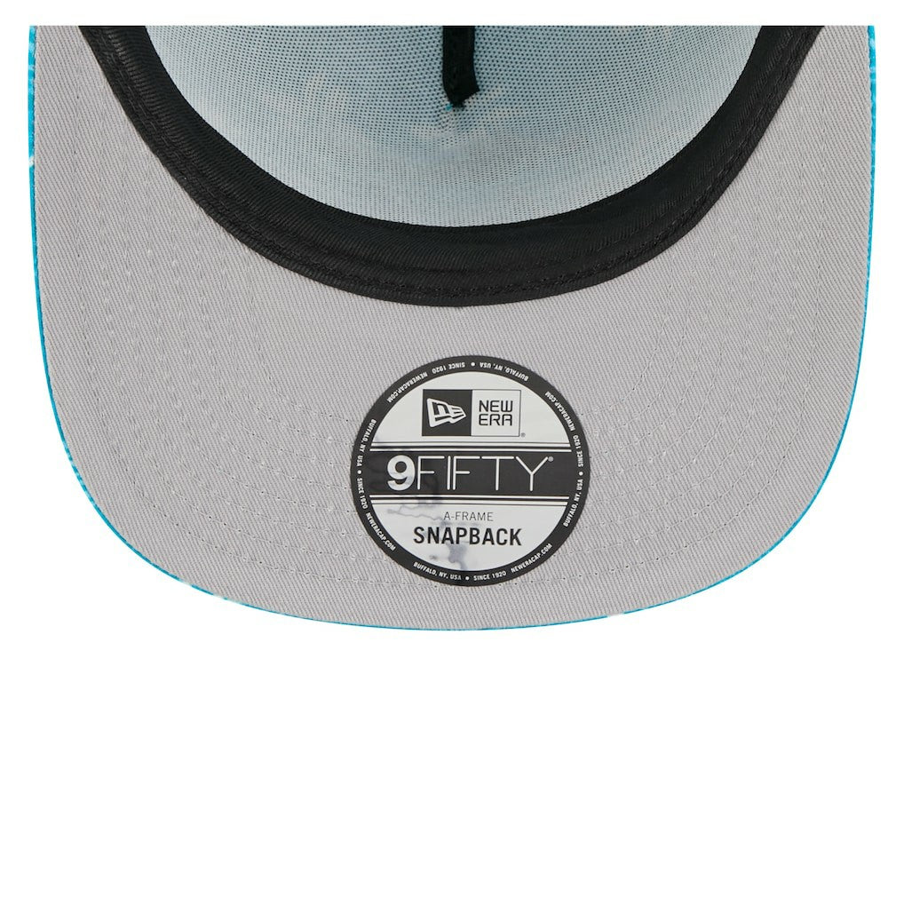 Miami Dolphins New Era Palm Print A-Frame 9FIFTY Snapback Hat - Aqua Hats