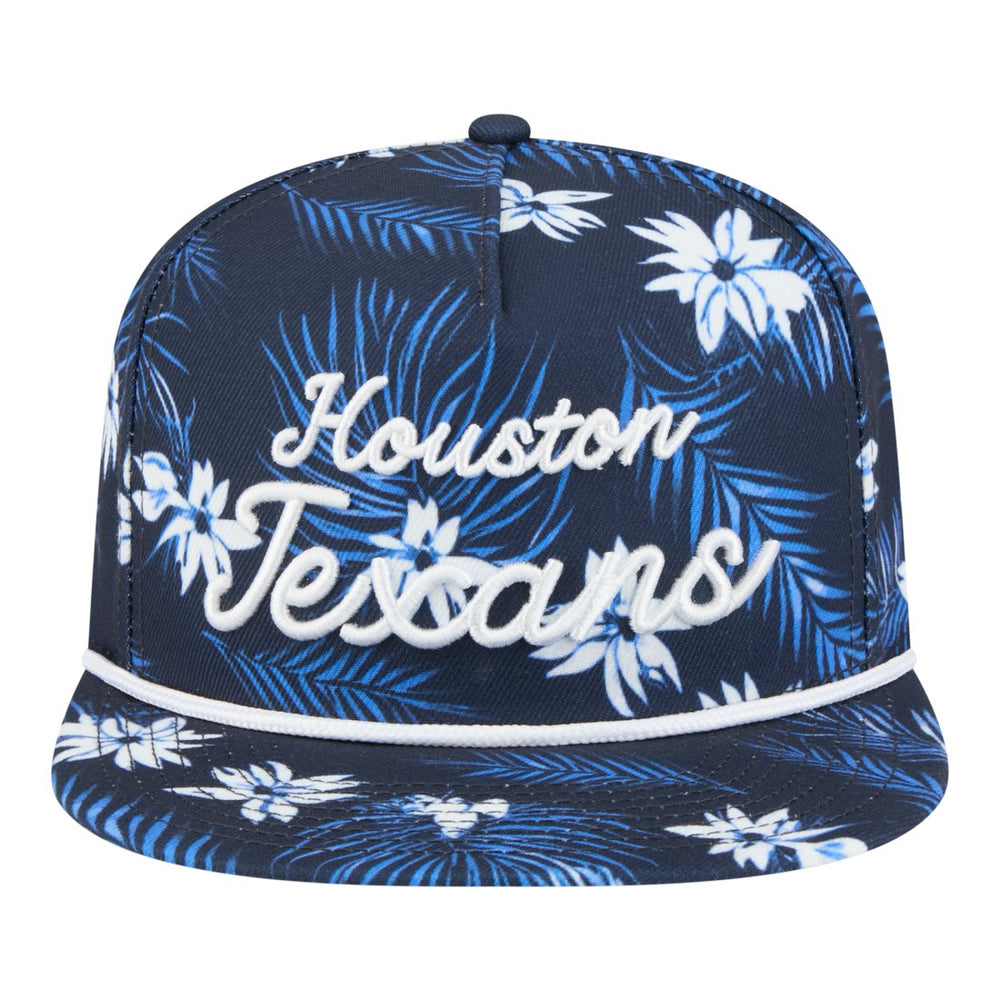 Houston Texans New Era Palm Print A-Frame 9FIFTY Snapback Hat - Navy Hats