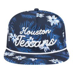 Houston Texans New Era Palm Print A-Frame 9FIFTY Snapback Hat - Navy Hats