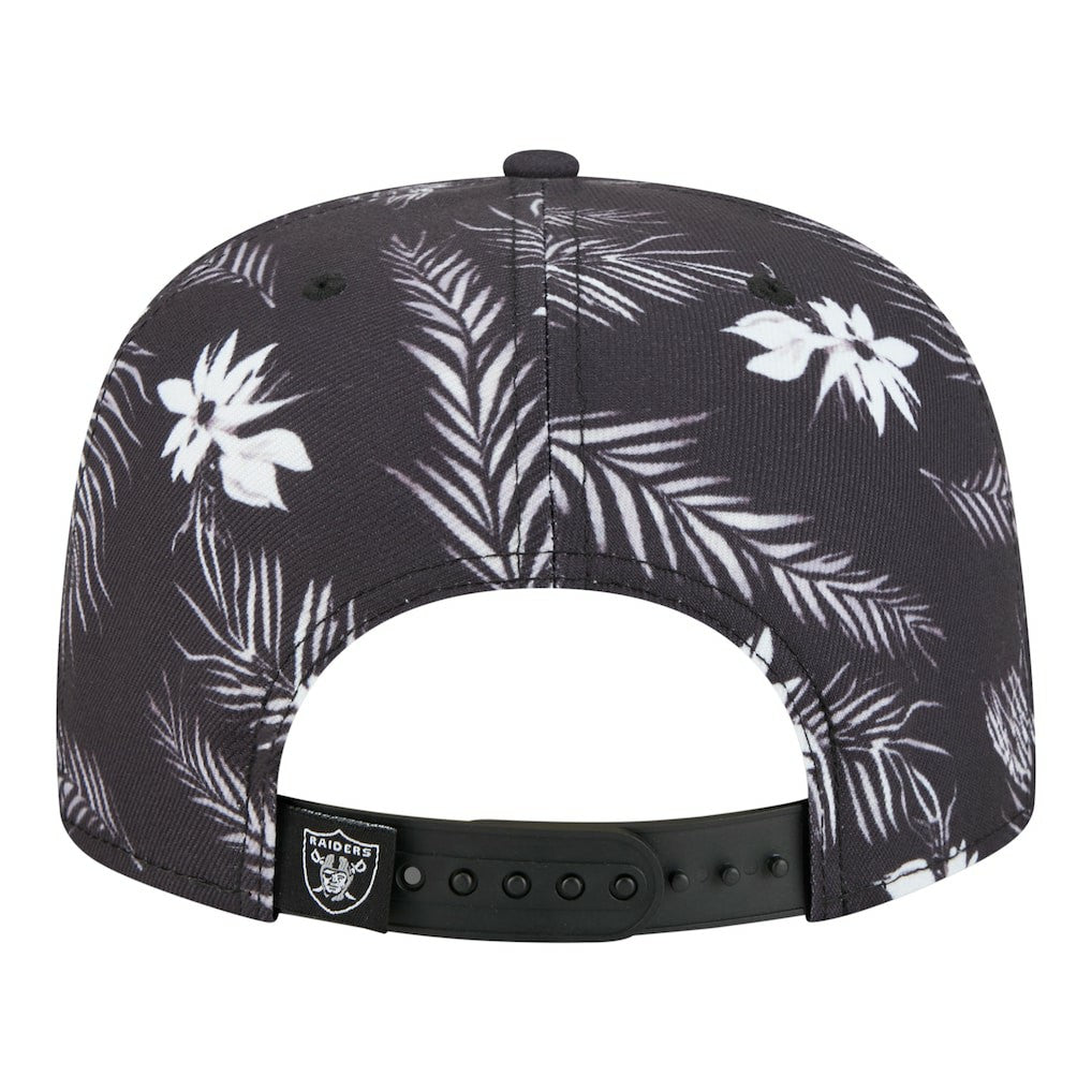 Las Vegas Raiders New Era Palm Print A-Frame 9FIFTY Snapback Hat - Black Hats