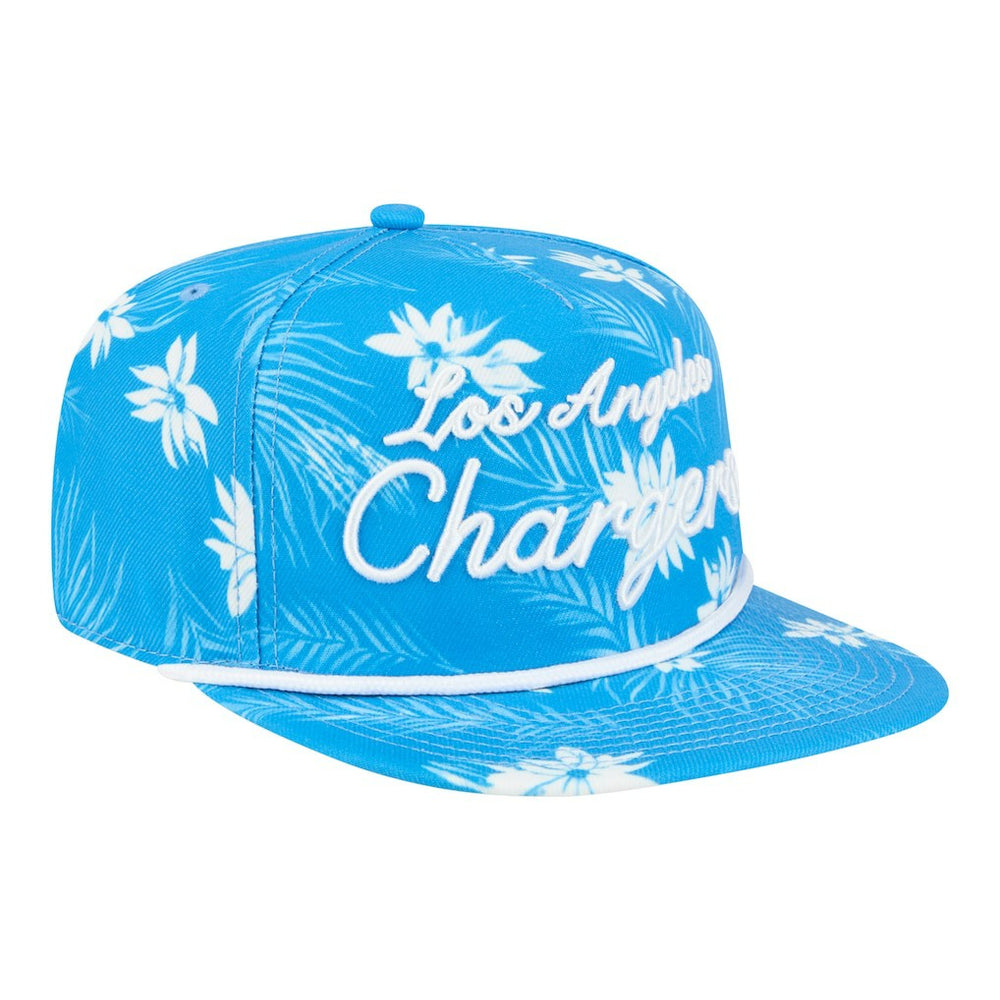 Los Angeles Chargers New Era Palm Print A-Frame 9FIFTY Snapback Hat - Powder Blue Hats