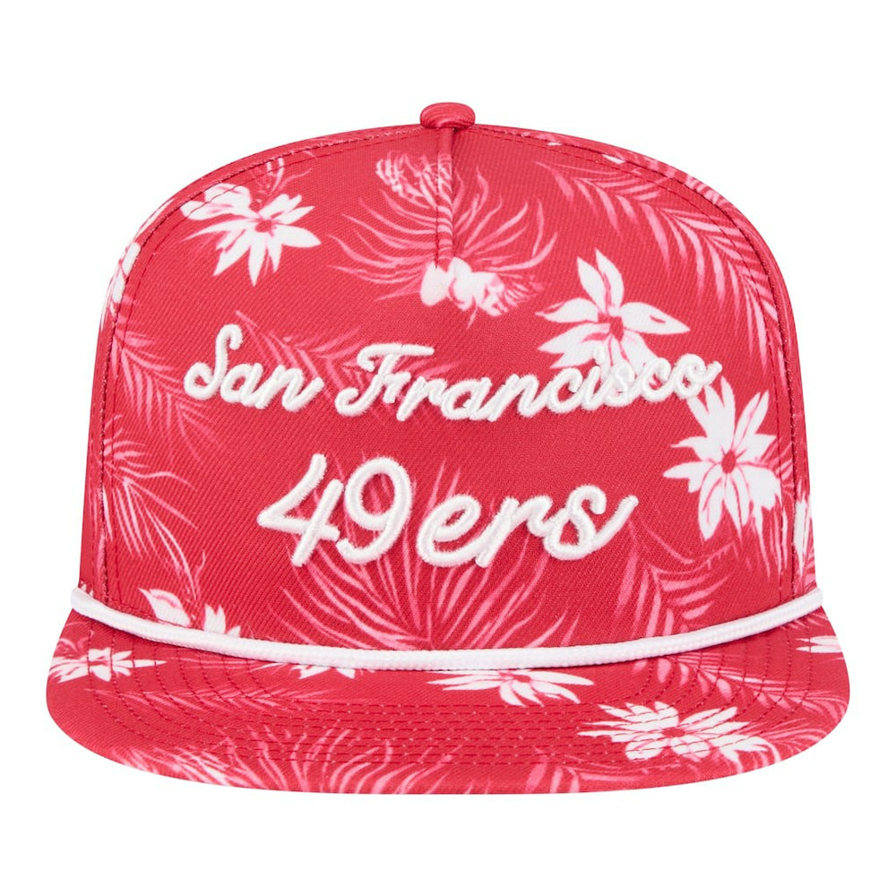 San Francisco 49ers New Era Palm Print A-Frame 9FIFTY Snapback Hat - Scarlet Hats