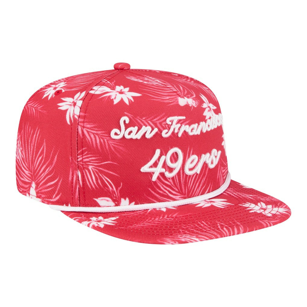 San Francisco 49ers New Era Palm Print A-Frame 9FIFTY Snapback Hat - Scarlet Hats