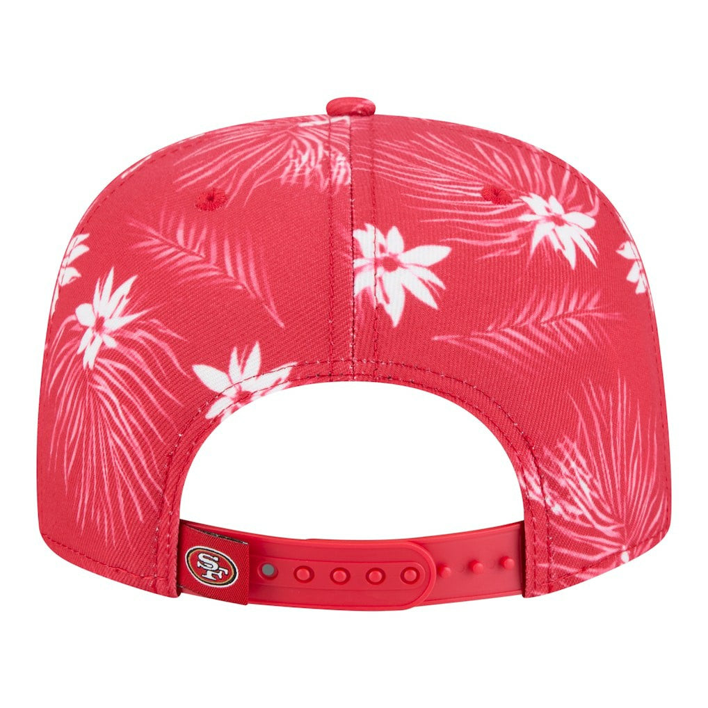 San Francisco 49ers New Era Palm Print A-Frame 9FIFTY Snapback Hat - Scarlet Hats