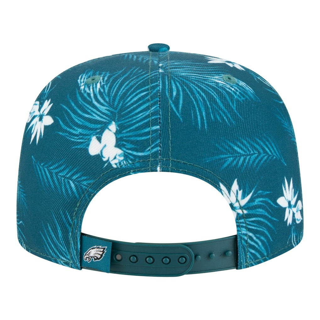 Philadelphia Eagles New Era Palm Print A-Frame 9FIFTY Snapback Hat - Midnight Green Hats