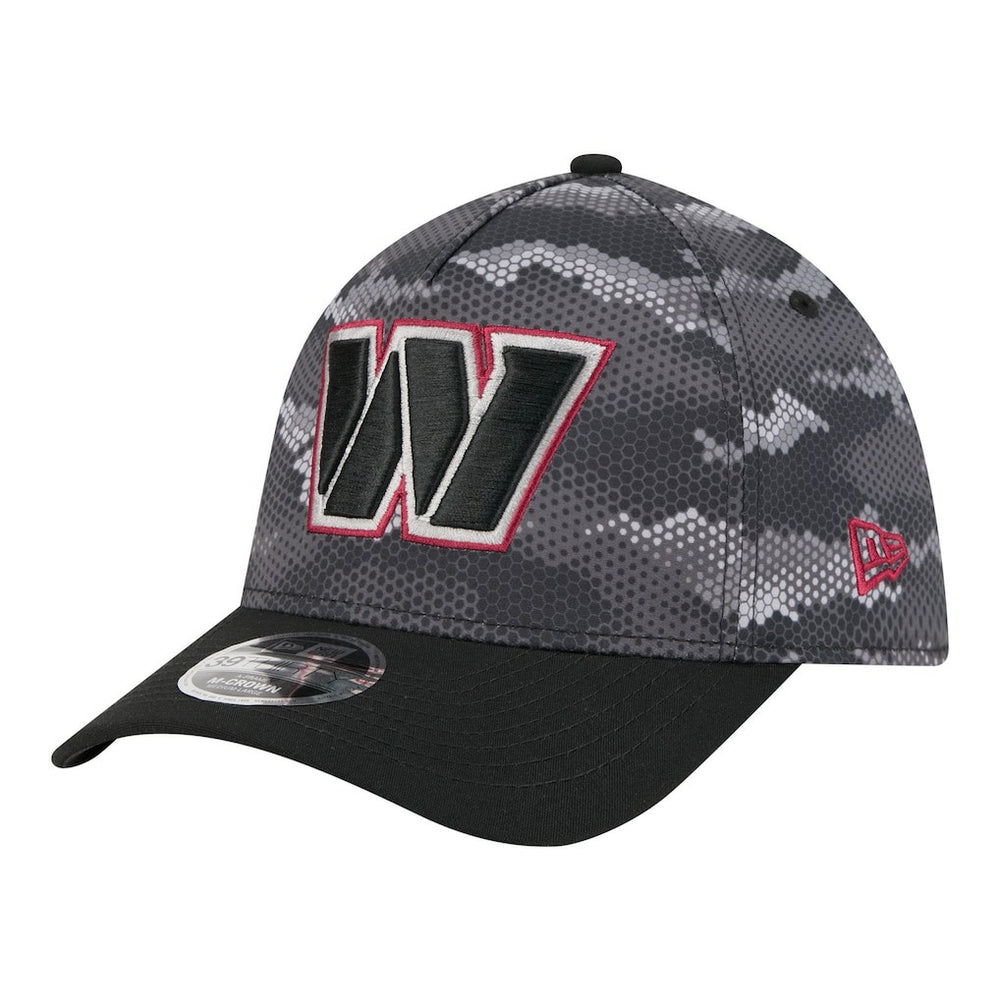 Washington Commanders New Era Camo A-Frame 39THIRTY Flex Hat - Black Hats