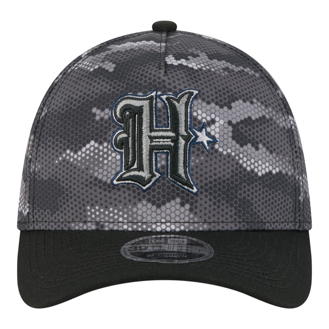 Houston Texans New Era Camo A-Frame 39THIRTY Flex Hat - Black Hats