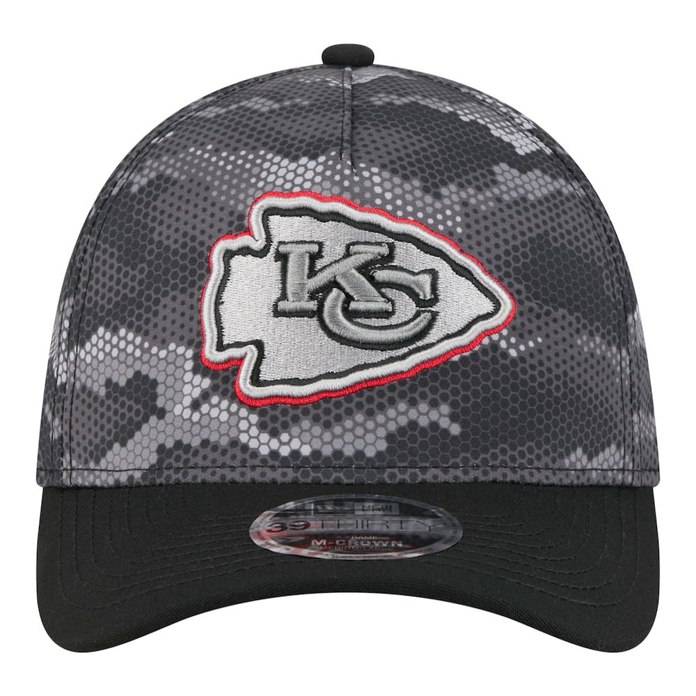Kansas City Chiefs New Era Camo A-Frame 39THIRTY Flex Hat - Black Hats